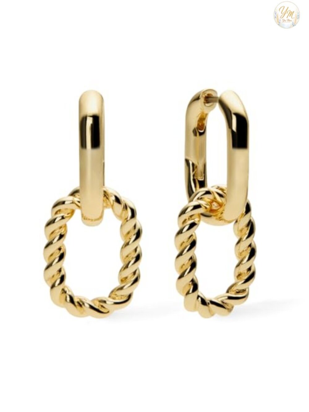 Ana Luisa Ash Double Hoop Earrings 14K Gold Plated Silver Two-Tone